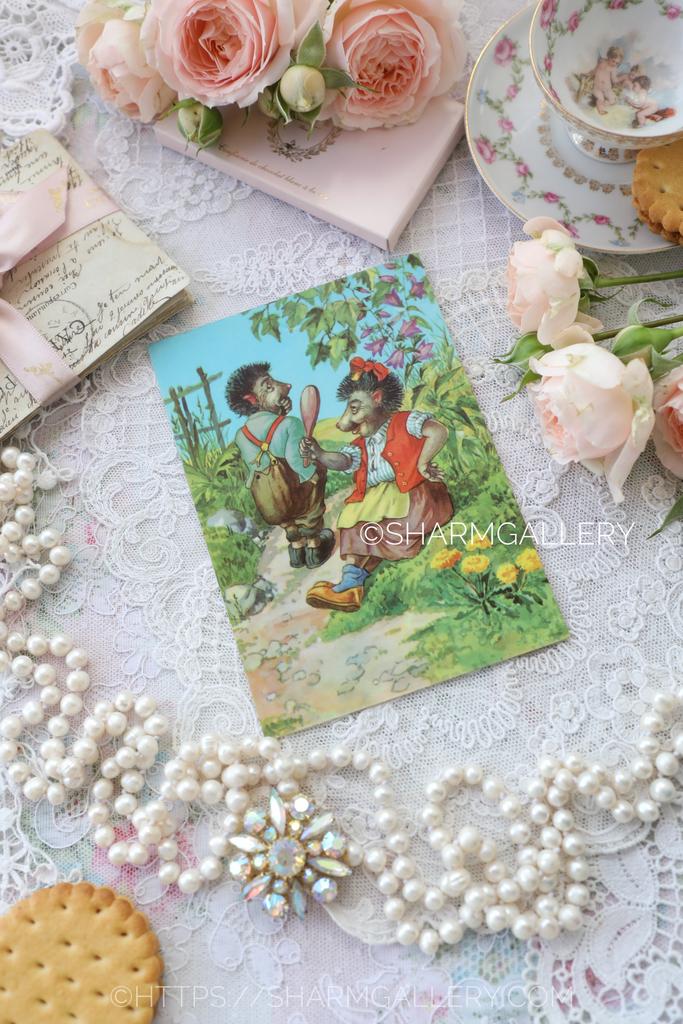 Открытка ежики Mecki/Мекки немецкий ежик еж «Из жизни ежей» ГДР Германия №273