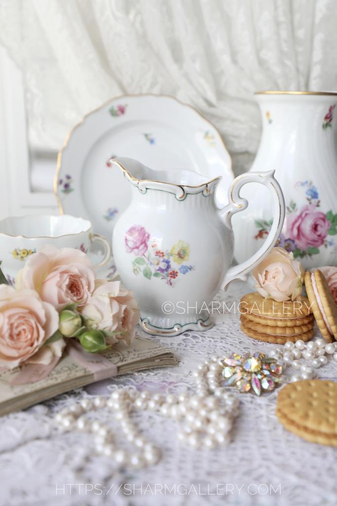 Сливочник "Букет" 400мл.! фарфор Польша.