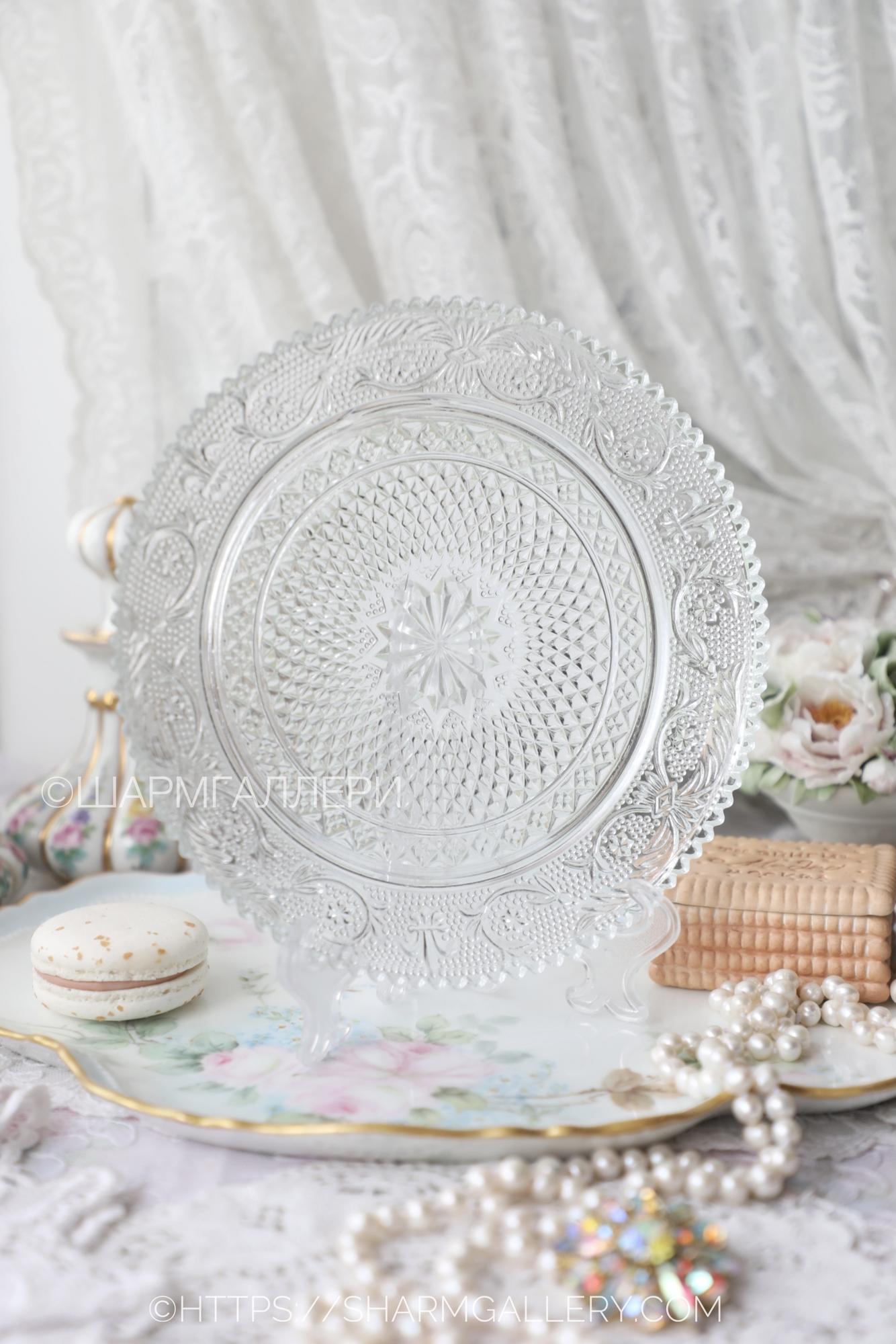 Антикварная тарелка 19см. Мальцовское стекло Мальцов Россия 19 век.