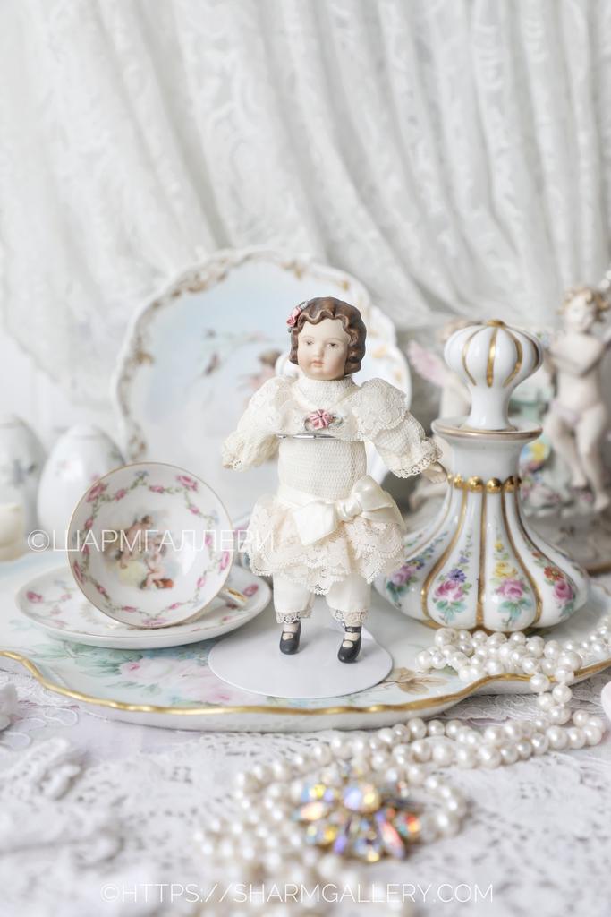 Редкость! Миниатюрная фарфоровая кукла «Jemeau» миниатюра 14см. Pamela Phillips Памела Филлипс Германия.