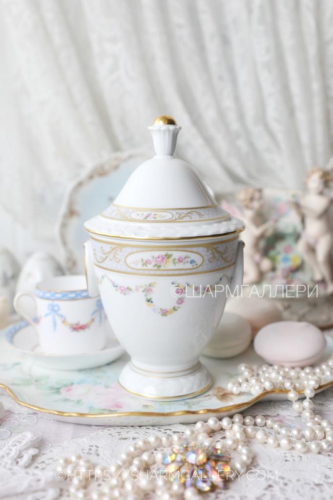 Чайница чайная банка «Harmonie» Гармония фарфор Kaiser Кайзер Германия.