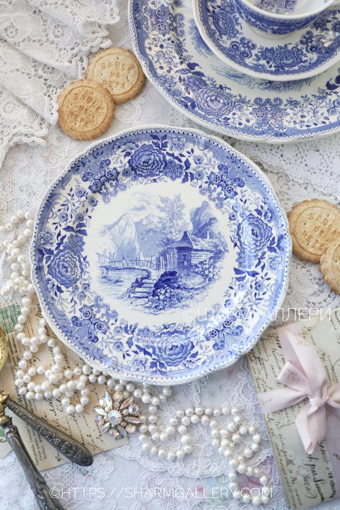 Старинная тарелка Burgenland Blau 21см., фарфор Villeroy&Boch, Германия. №5