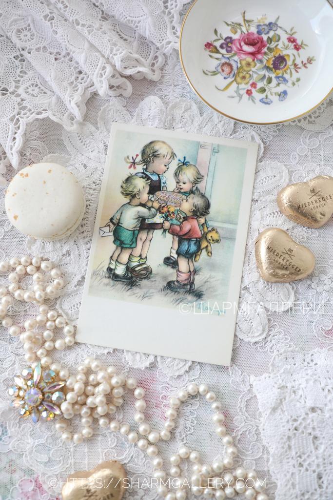 Антикварная открытка «Дети» M.I. Hummel №287 чистая.