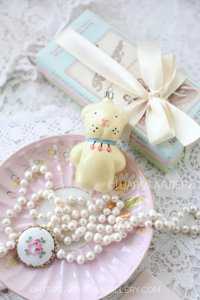 Собака «Цирковая Собачка» роспись, стекло. Елочная игрушка СССР №2