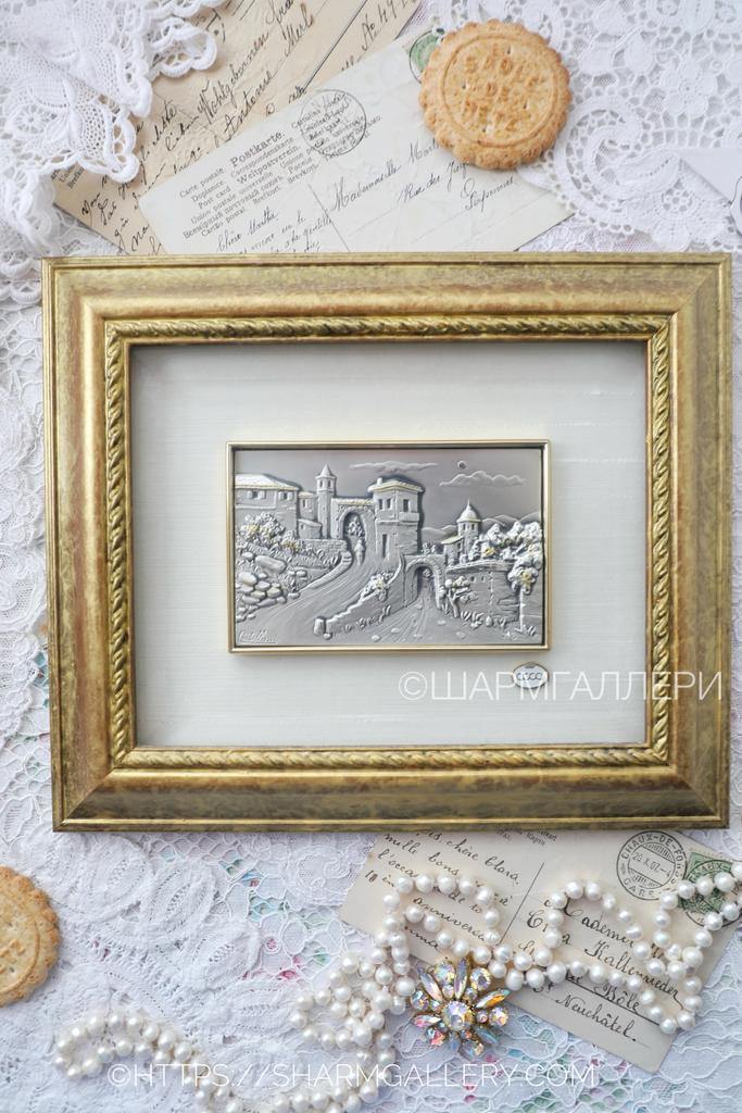 Картина в деревянной раме серебро 925пр., CASTELLANI ACCA Италия. №2