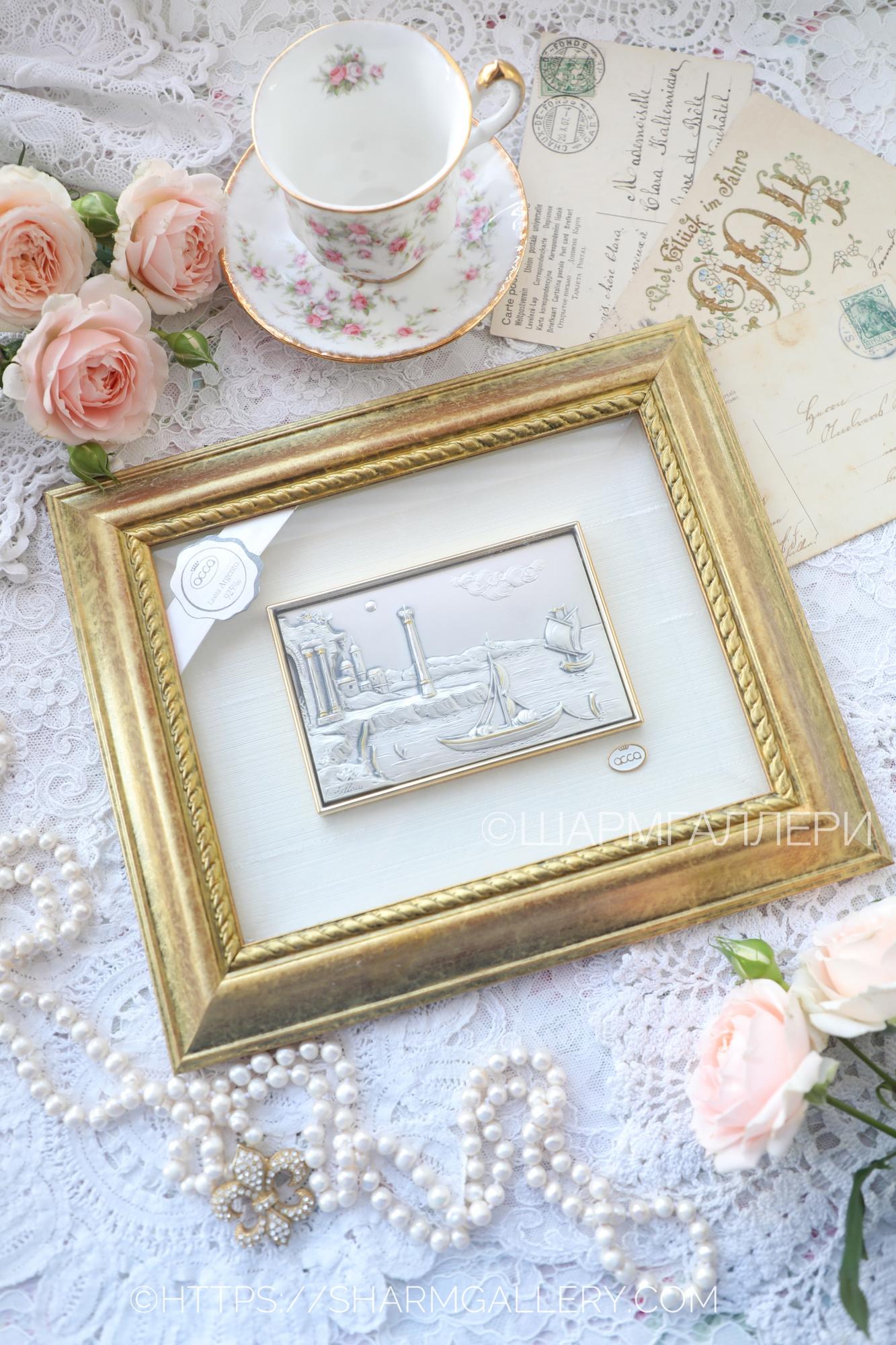 Картина в деревянной раме серебро 925пр., CASTELLANI ACCA Италия. №3