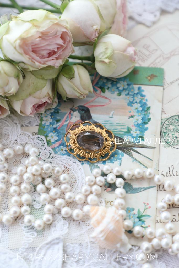 Брошь №38 винтажная брошка цветное стекло «Леденец» МКП завод «Красная Пресня» СССР.