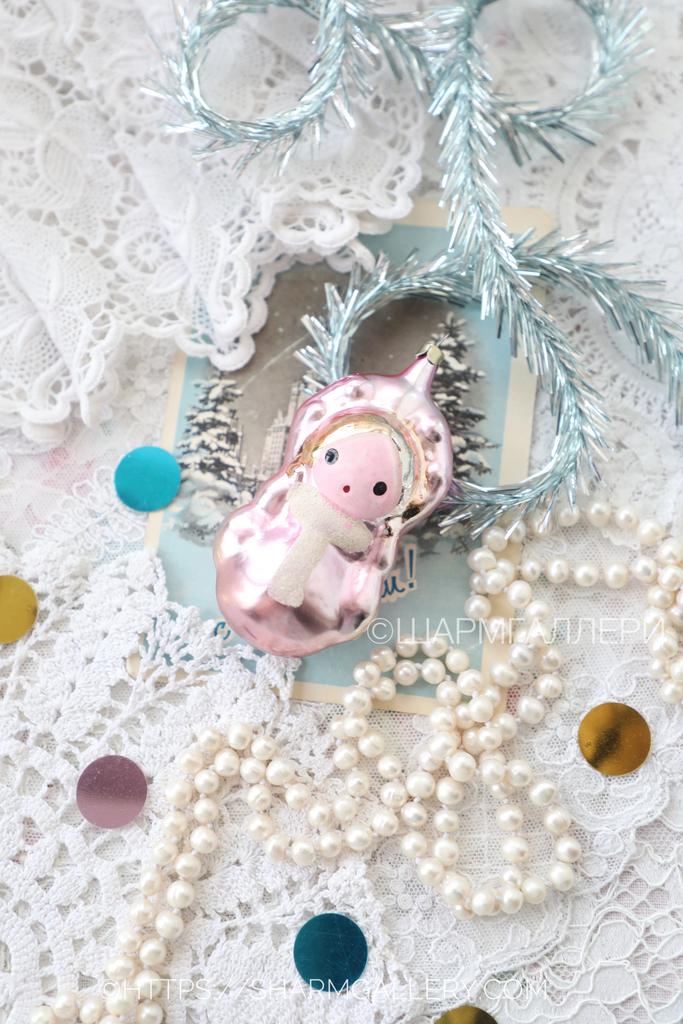 Елочная игрушка "Снегурочка" №5 стекло, СССР.