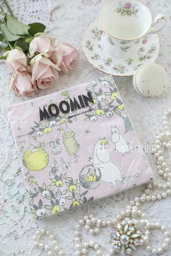 Салфетки бумажные 33x33см., упаковка 20шт., Муми Тролль/Moomintroll, Moomin Финляндия.