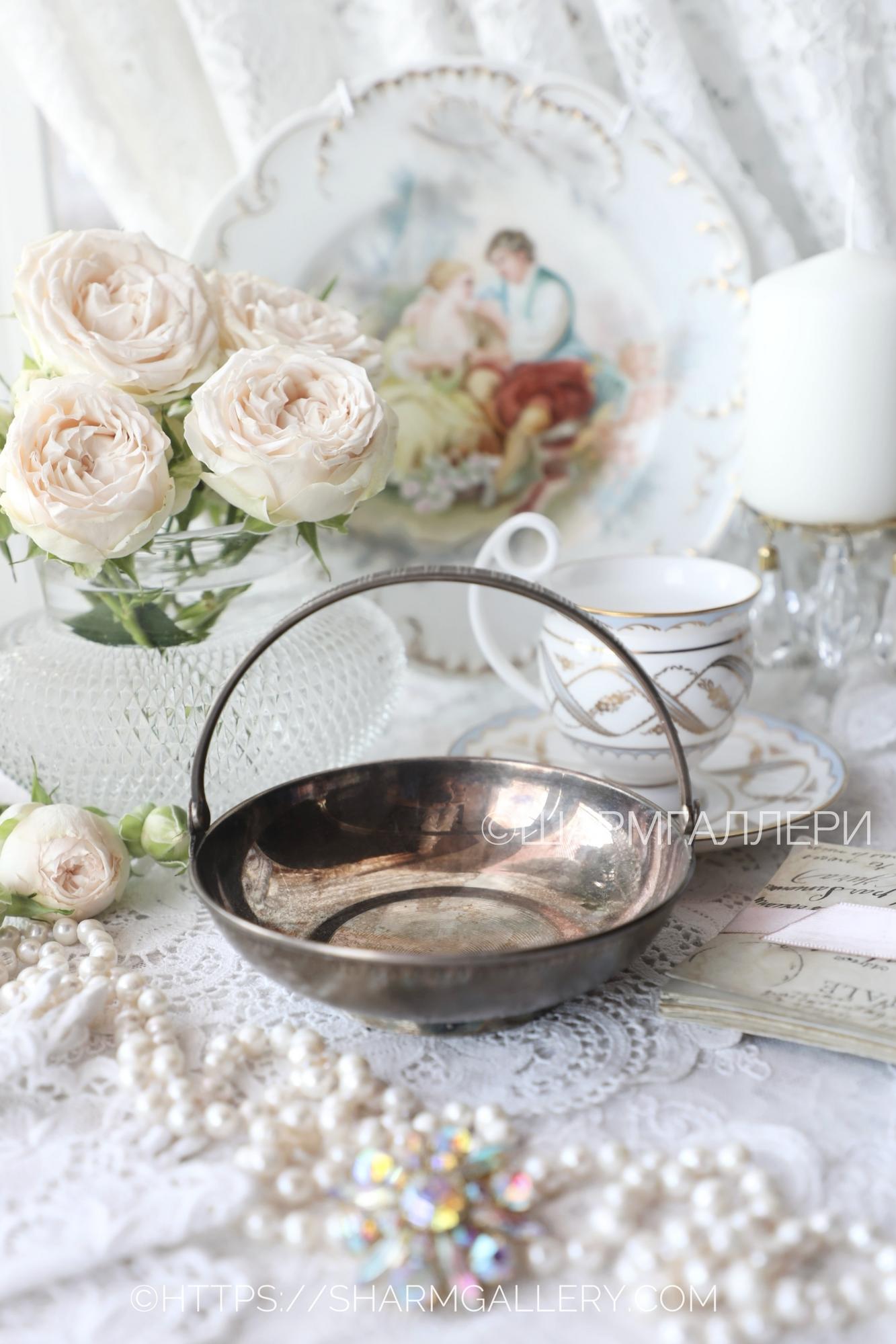 Сахарница/конфетница/икорница, мельхиор серебрение СССР.