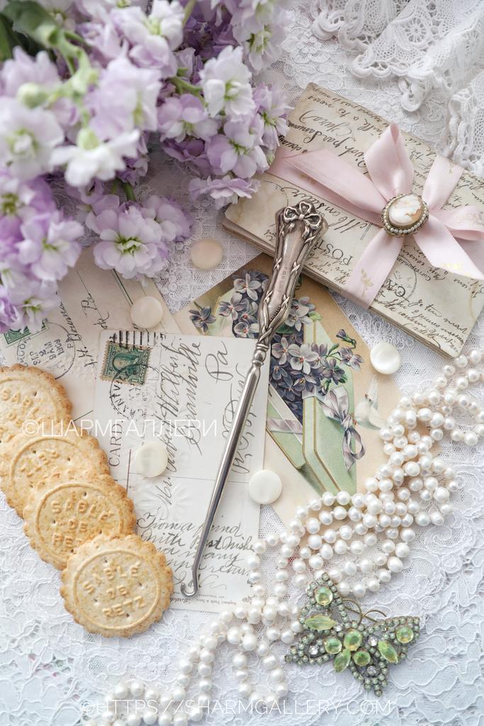 Антикварный серебряный крючок для кодлеров 21см., Англия 19 век. №11