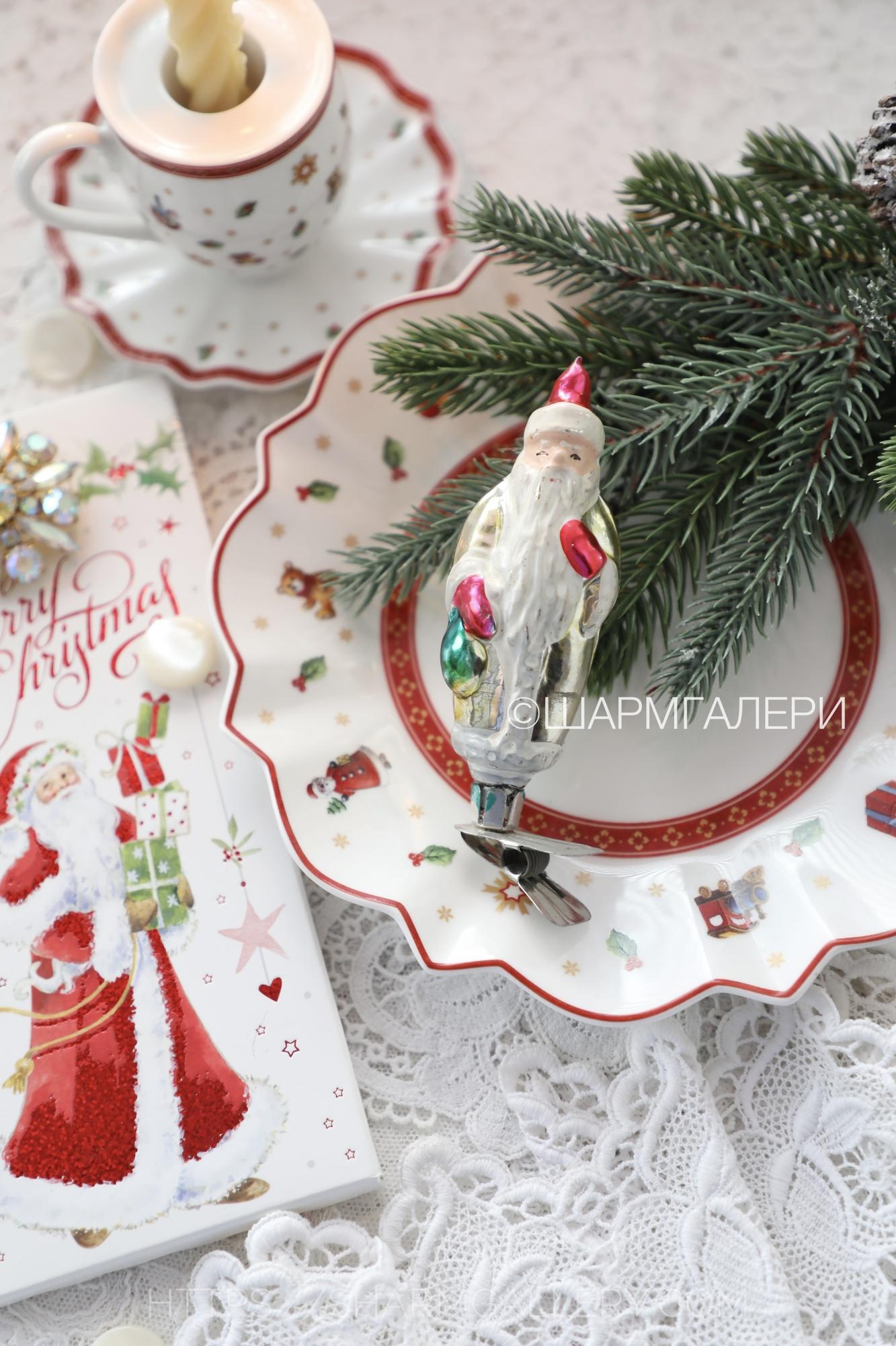 Дед Мороз. №16 старинная елочная игрушка, на прищепке СССР.