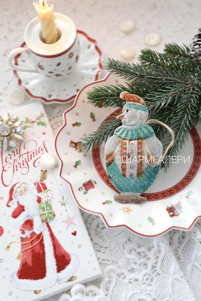 Клоун антикварная елочная игрушка из картона - картонаж СССР.