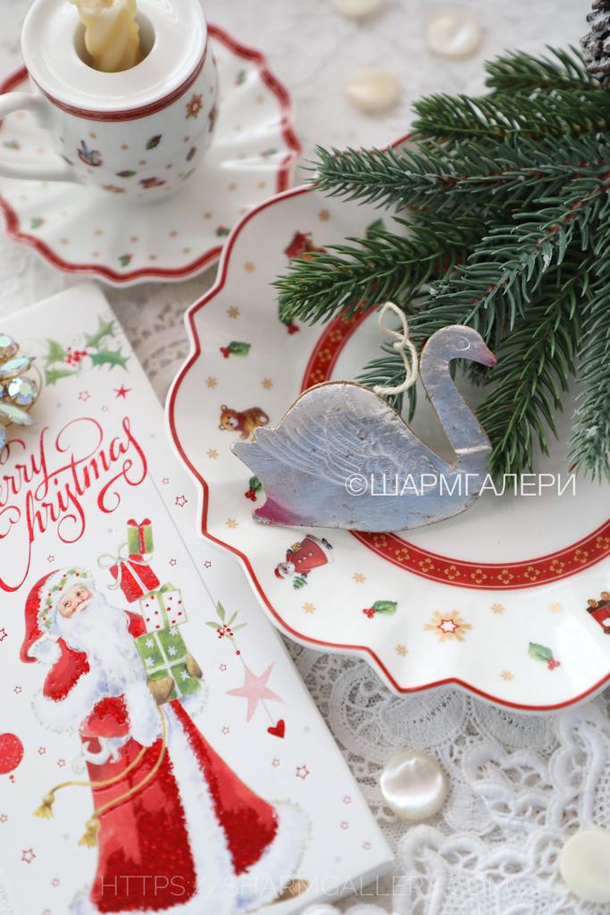 «Лебедь» елочная игрушка из картона - картонаж, СССР