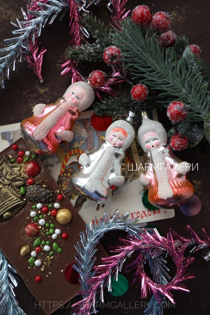 Елочная игрушка СССР "Снегурочка" стекло, роспись. №11 в ассортименте!