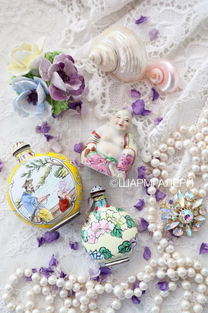 Антикварная миниатюра статуэтка фигурка «Счастливый Будда» Хоттей Хотэй фарфор, роспись, старый Китай.