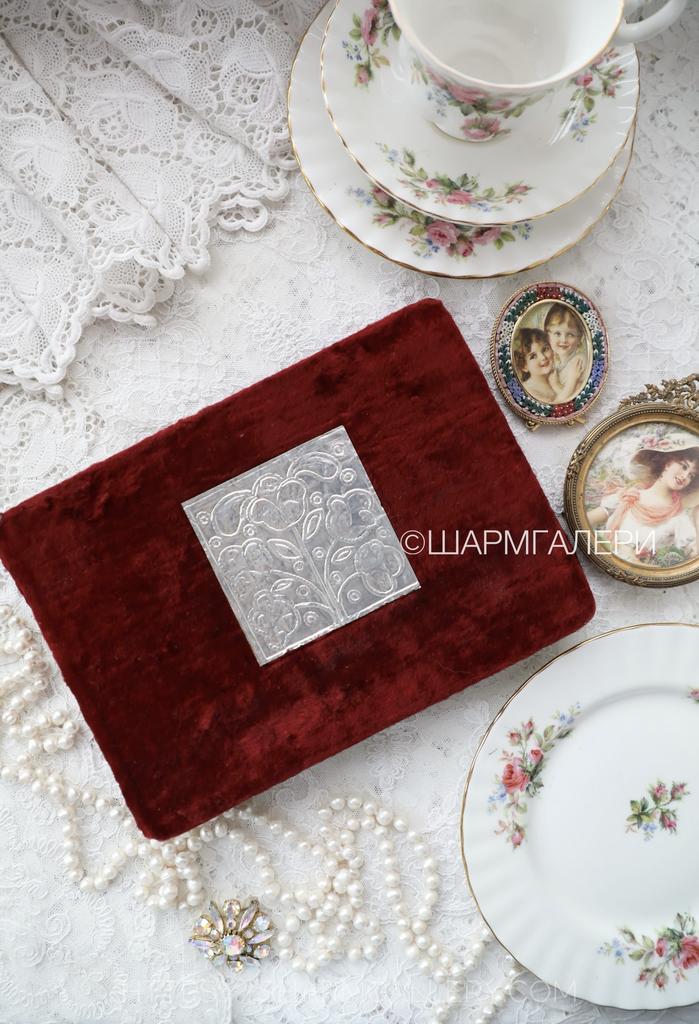 Фотоальбом бархатный бордовый 36 листов, альбом для фотографий и открыток, Восход СССР.