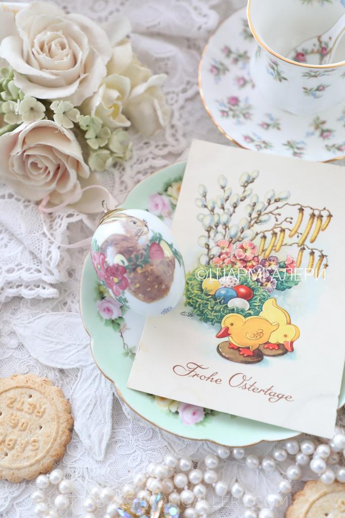 Яйцо пасхальное «Пасхальный кролик» фарфор "Reutter Porzellan" Германия