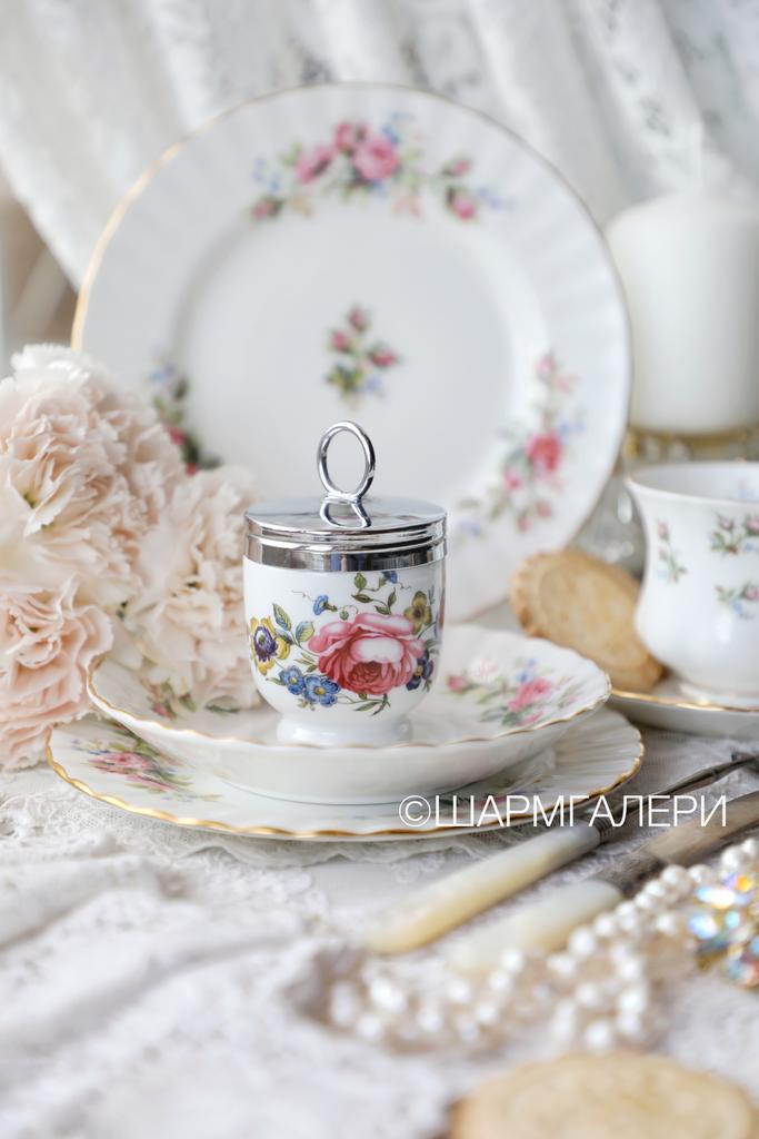 Уценка, дефект! Кодлер - пашотница «Bournemouth» Роза на 1 яйцо standart Coddler egg Royal Worcester, Англия.
