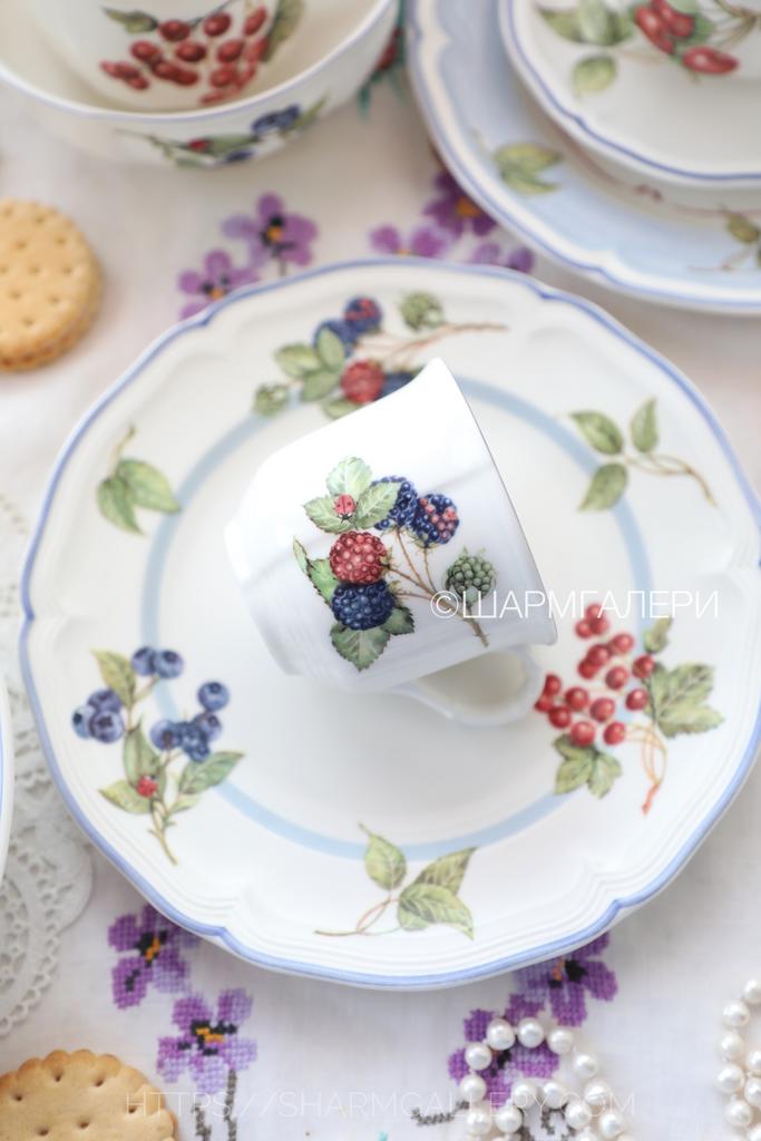 Кофейная чашка Ежевика "Cottage ” премиум фарфор Villeroy & Boch Виллерой Бох Германия.