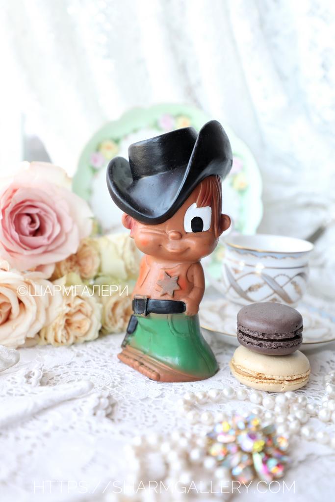 Резиновая игрушка мальчик "Шериф" Ядран Югославия. СССР.