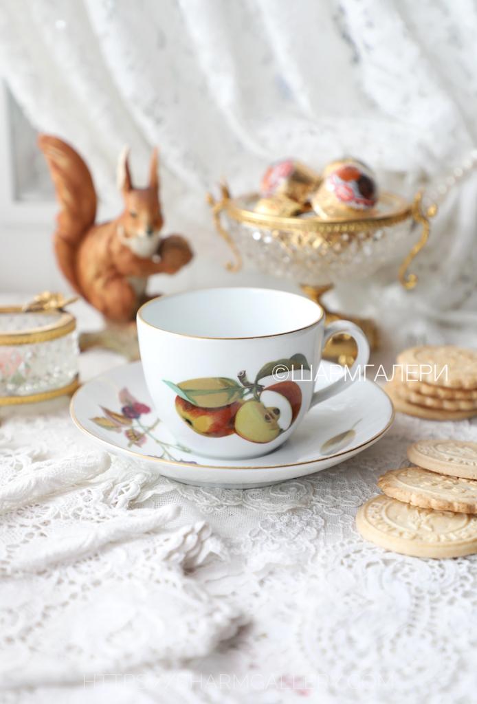 Чайная пара «Evesham» Ившем фарфор Royal Worcester Англия.