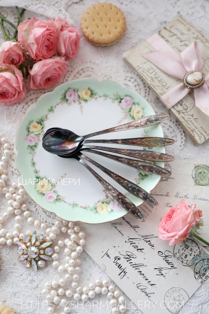 Мельхиоровые чайные ложки набор 6шт., мнц Кольчугино СССР. №38