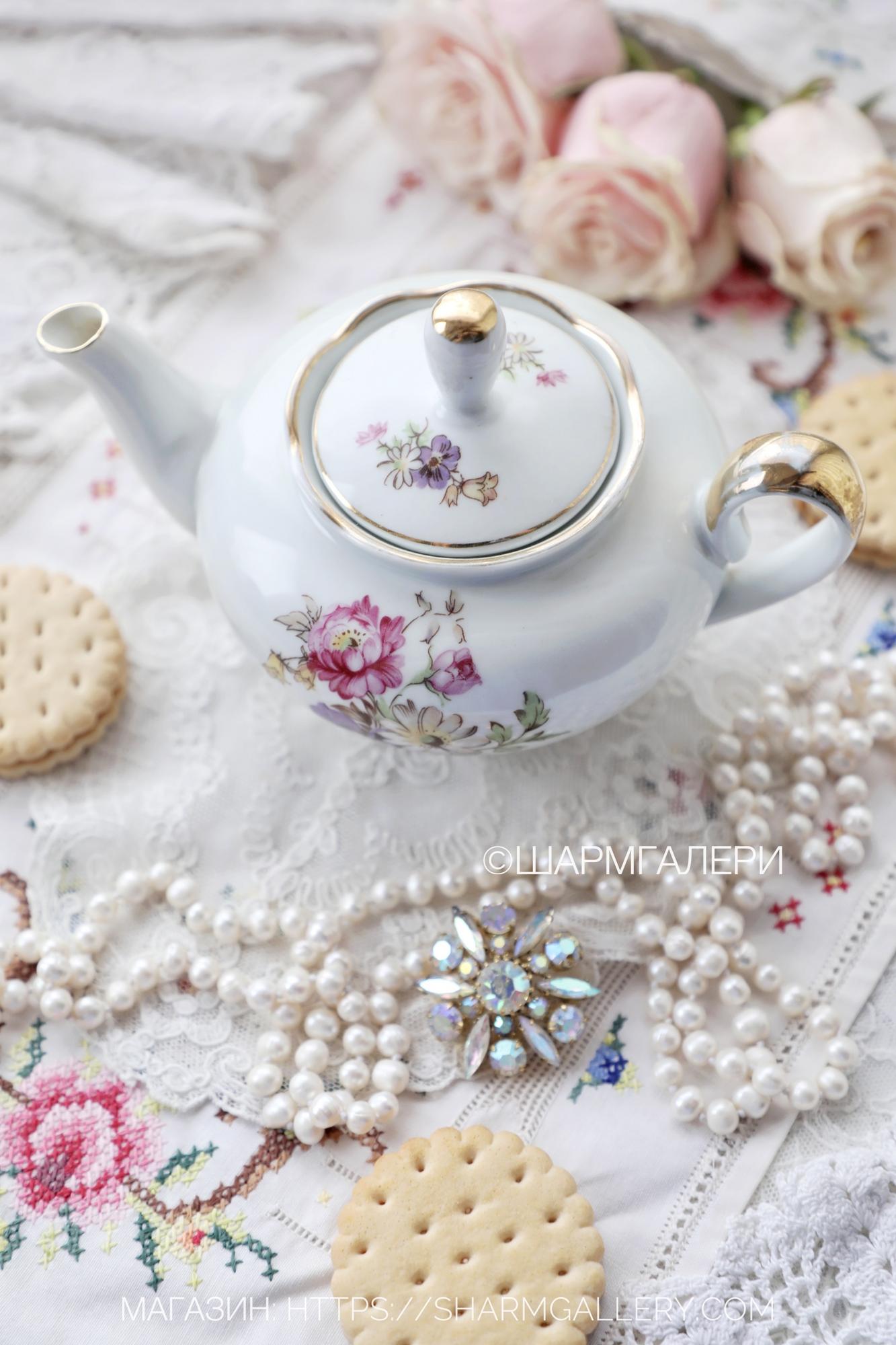 Редкость! Заварочный чайник клеймо ОРК в треугольнике, Кенитц Porzellanwerke Könitz до объединения с Kahla, фарфор Германия