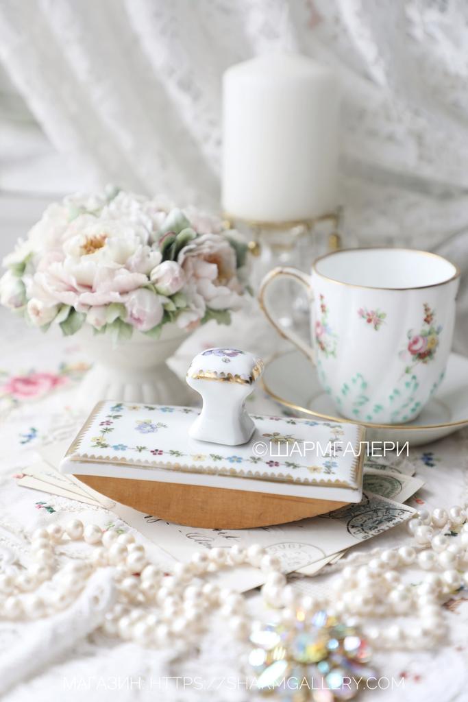 Антикварный Пресс - бювар, канцелярский предмет для промокания бумаги, фарфор, Франция