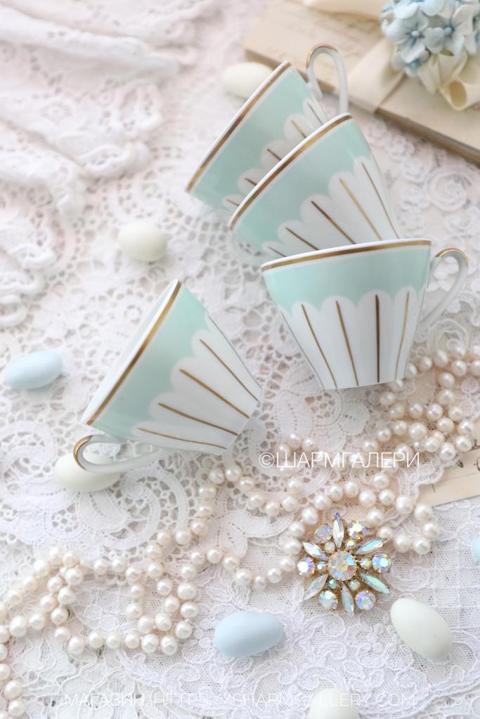 Кофейная мокко чашечка «Ар-Деко» костяной фарфор Lichte (Лихтэ) ГДР