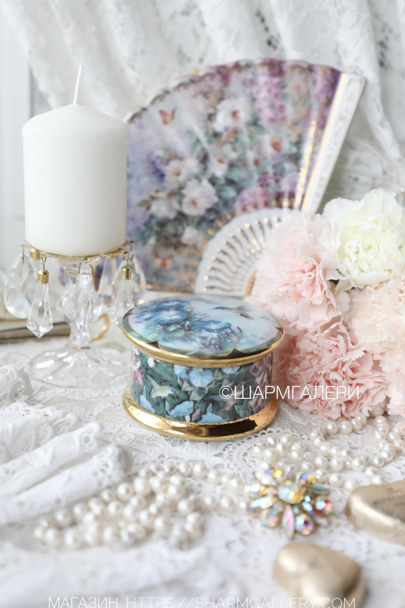 Музыкальная шкатулка «Жемчужины природы» музыка Вивальди Лена Лю/Lena Liu фарфор Ardleigh Elliott США, 1994г.