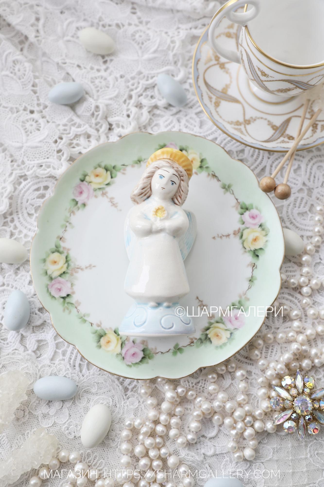 Статуэтка/фигурка Ангел, керамика ручной работы, роспись Россия начало 2000гг.