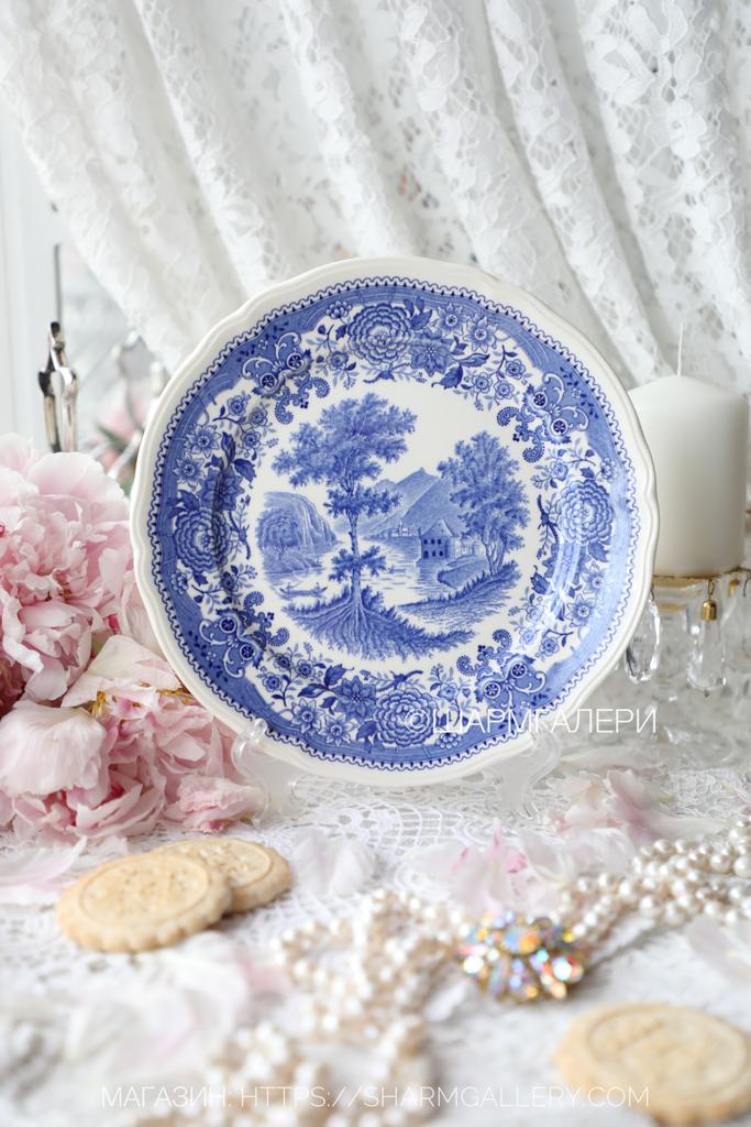 Старинная десертная/пирожковая тарелка 19см Burgenland Blau Бургенланд Villeroy&Boch, Германия. №4