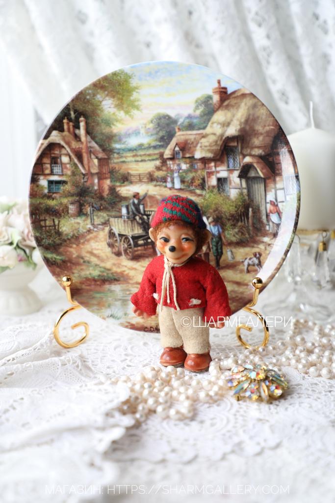 Mecki/Мекки немецкий еж, ёжик «Мальчик в шапочке с помпоном» №23 кукла/игрушка ГДР