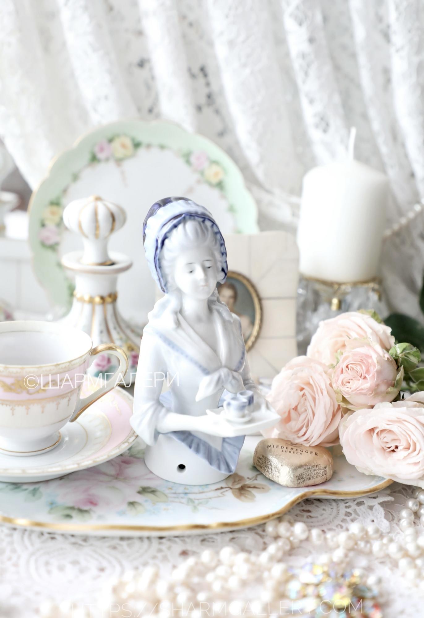 Антикварная большая Half doll половинка куклы «Шоколадница» 13,5см фарфор, Германия.