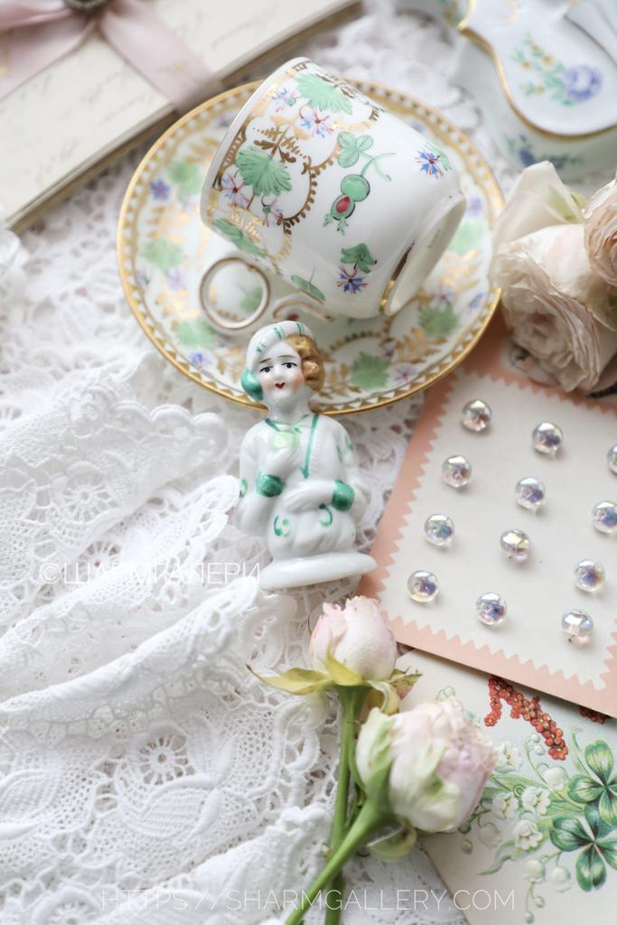 Half doll антикварная половинка куклы - игольница. Фарфор, Япония.