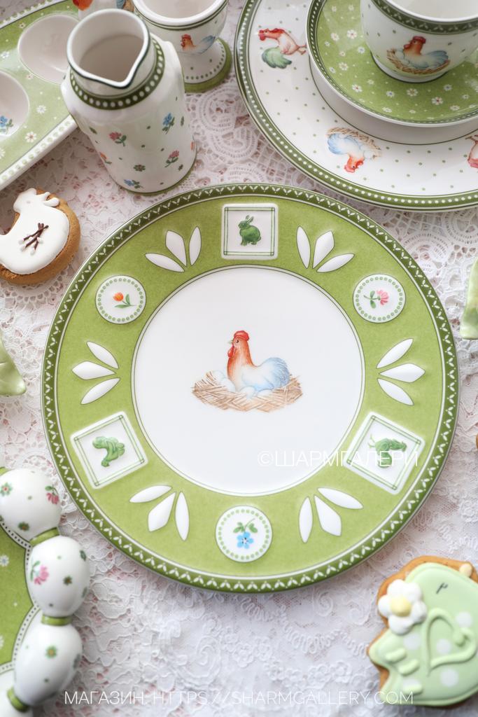 Тарелка 24см. «Курочка» коллекция Farmers Spring Пасхальная посуда, фарфор Villeroy & Boch, Германия. Старая коллекция!