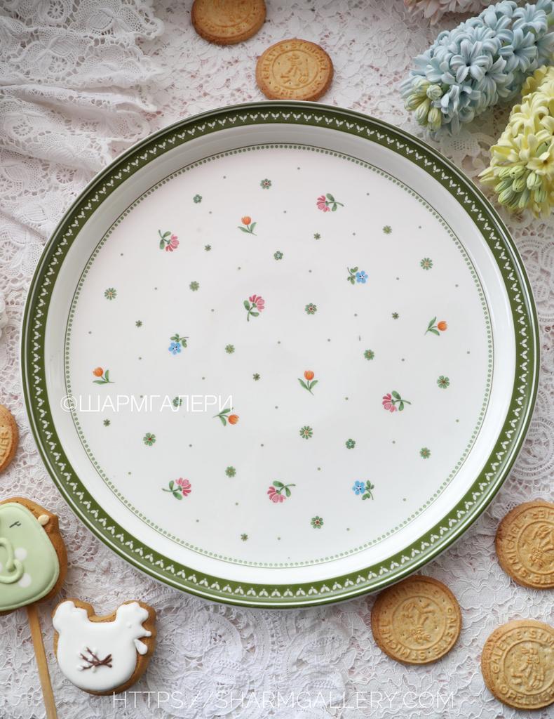 Блюдо - поднос круглое с бортиком 32см. коллекция Farmers Spring Пасхальная посуда, фарфор Villeroy & Boch, Германия. Старая коллекция!