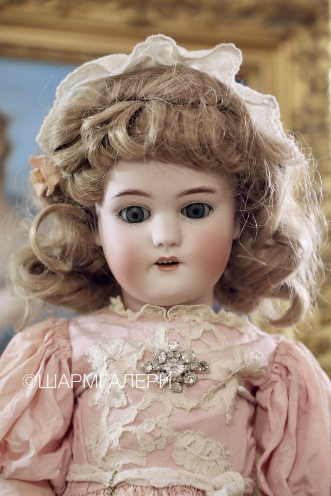 Антикварная кукла 56см, фарфор, композит. Simon & Halbig Германия. Мишка Тедди в подарок)
