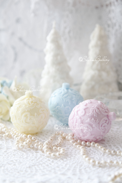 "Елочный шар - королевский". Мыло ручной работы.