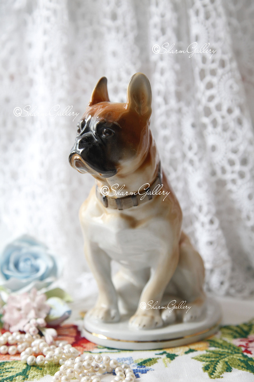 Статуэтка "Бульдог", фарфор ЛФЗ, винтаж.