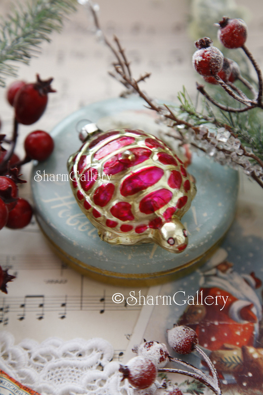 Черепашка. Елочная игрушка, ГДР.