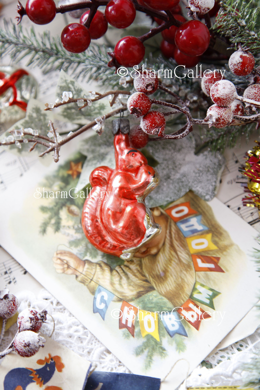 Белочка. Елочная игрушка, стекло, СССР. Из первых выпусков!