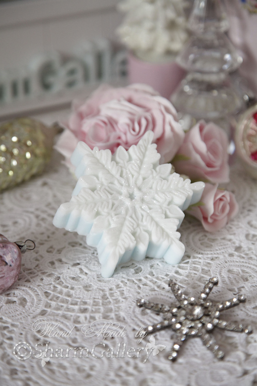 Снежинка №1. Новогоднее мыло ручной работы.