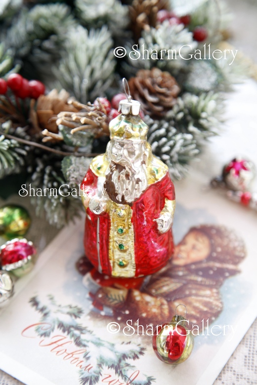 "Царь Дадон" Антикварная елочная игрушка, стекло. СССР.