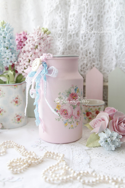 Декоративный бидон "Pink Rose".