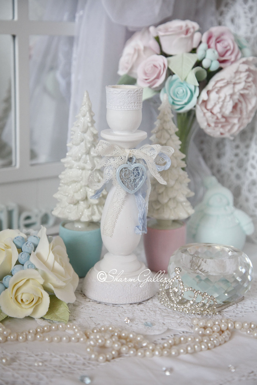 Подсвечник деревянный - "Winter dreams".