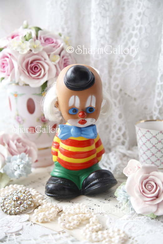 Винтажная резиновая игрушка "Клоун". Югославия.