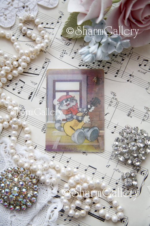 Винтажный стерео календарик, мультфильмы СССР. "Простоквашино"1986г.