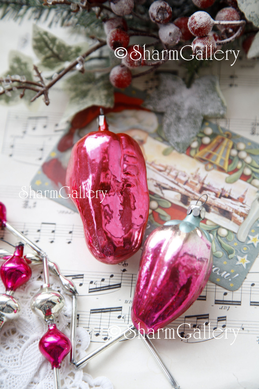 Перец. Набор елочных игрушек, СССР. Винтаж, 2шт.